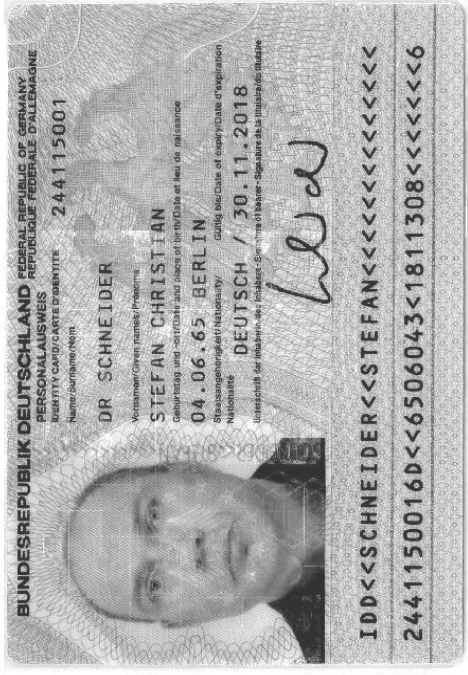 Personalausweis Schneider